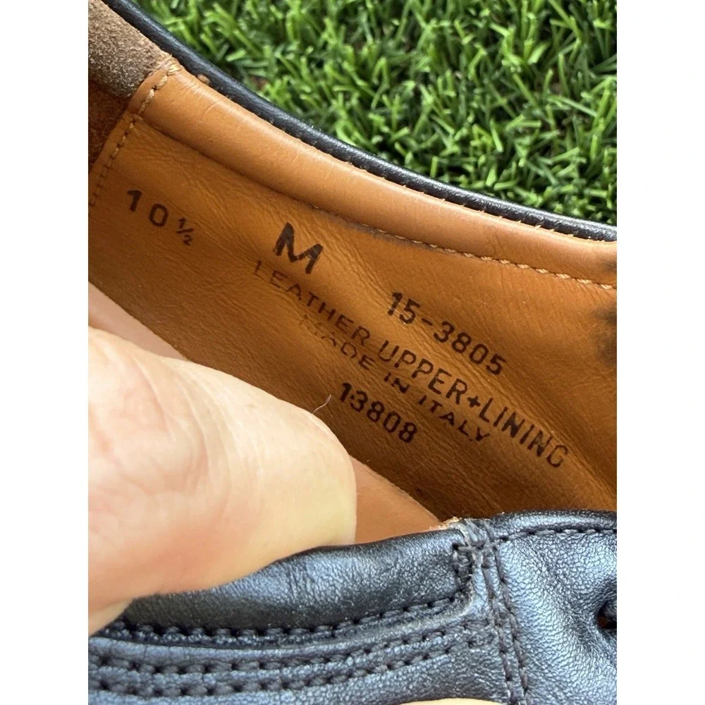 Johnston & Murphy Signature Series 15-3805 Black Leather Shoes 10.5 M Italy